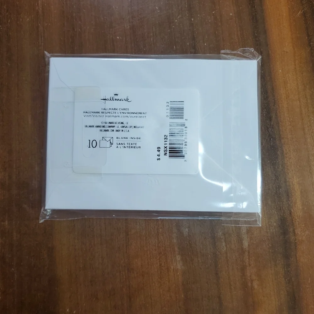 10 Thank You Greeting Card Hallmark Blank Inside White Gold Holiday Snowflake